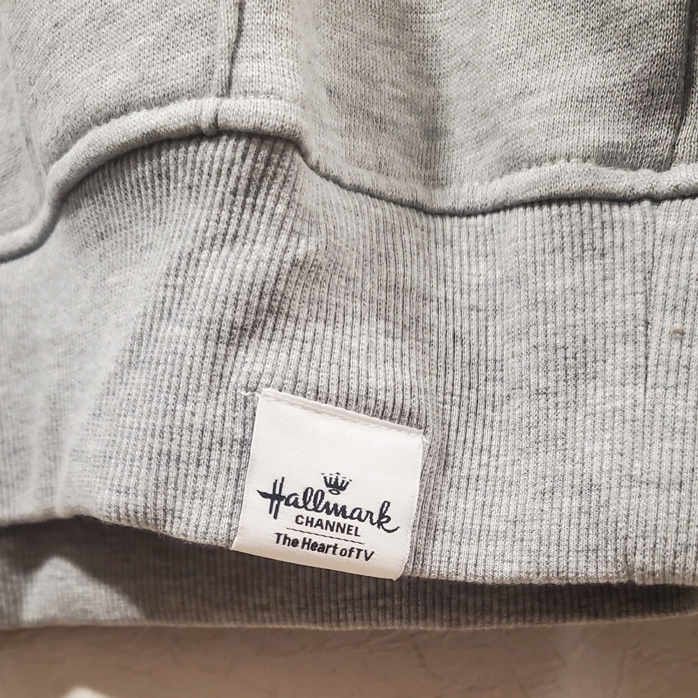 HALLMARK channel gray #1 fan nwt small/ petite womens hooded‎ sweatshirt - Picture 6 of 11